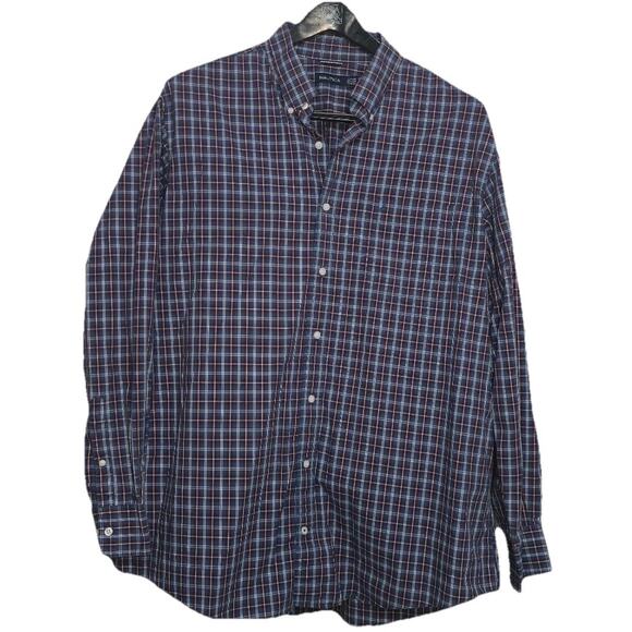 Nautica Men Plaid Long Sleeve Button-Up Shirt Multicolor Size 2XLT Cotton - Picture 1 of 6